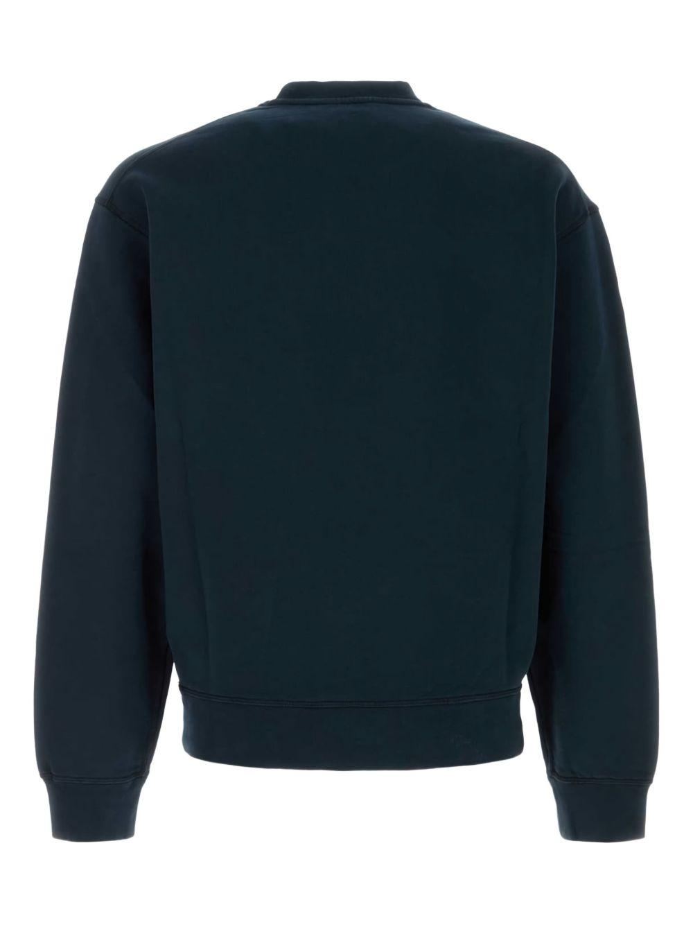 DSQUARED2 Felpa in cotone blu navy con logo 