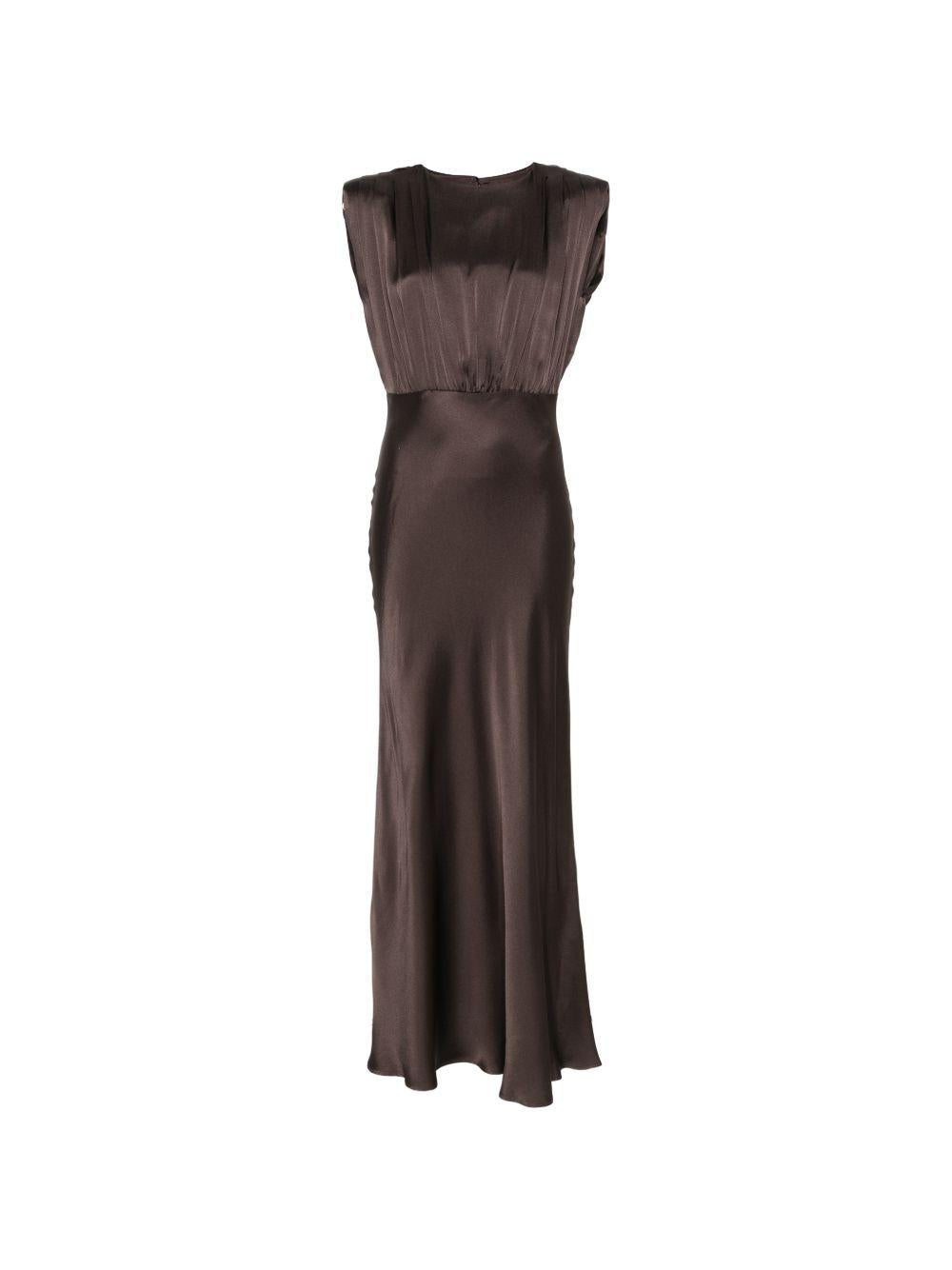 SEMICOUTURE Abito lungo Casilda marrone aderente 