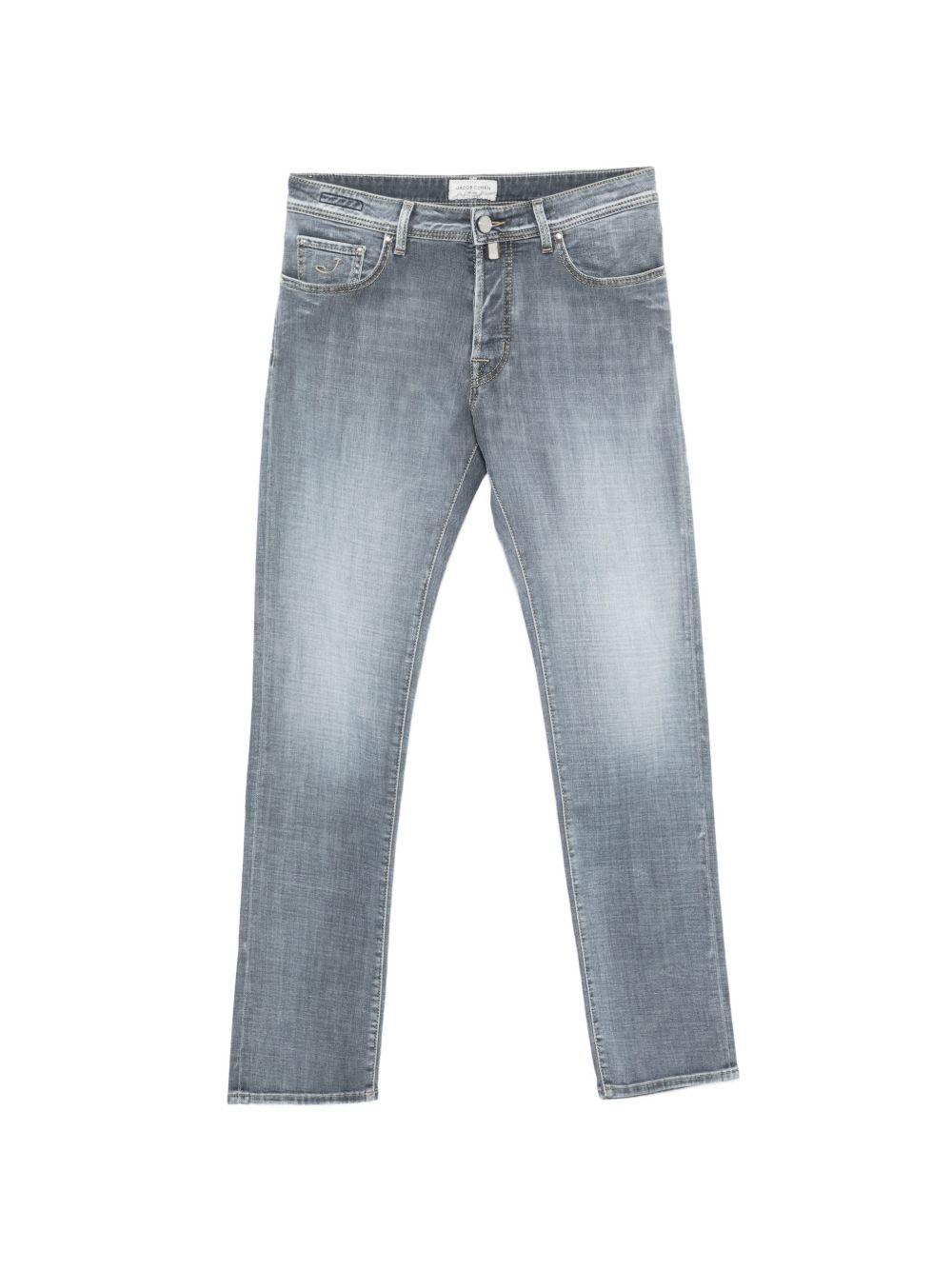 JACOB COHEN Jeans grigio chiaro a cinque tasche con bottoni 
