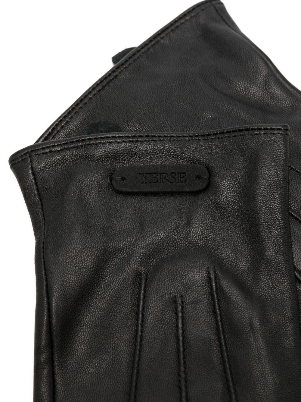 YERSE Guanti Moss in pelle di capra nera 