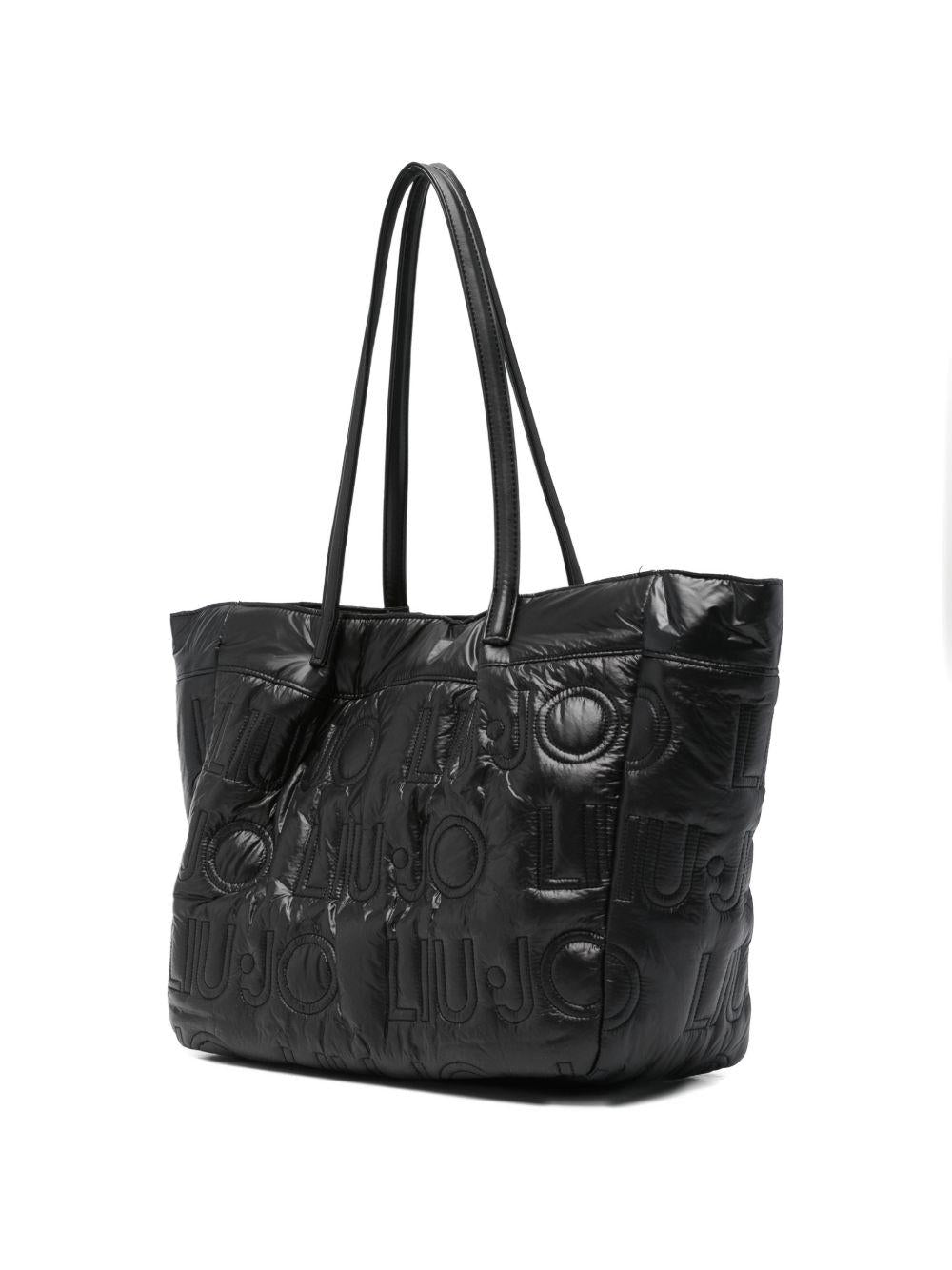 LIUJO Borsa shopping nera trapuntata 
