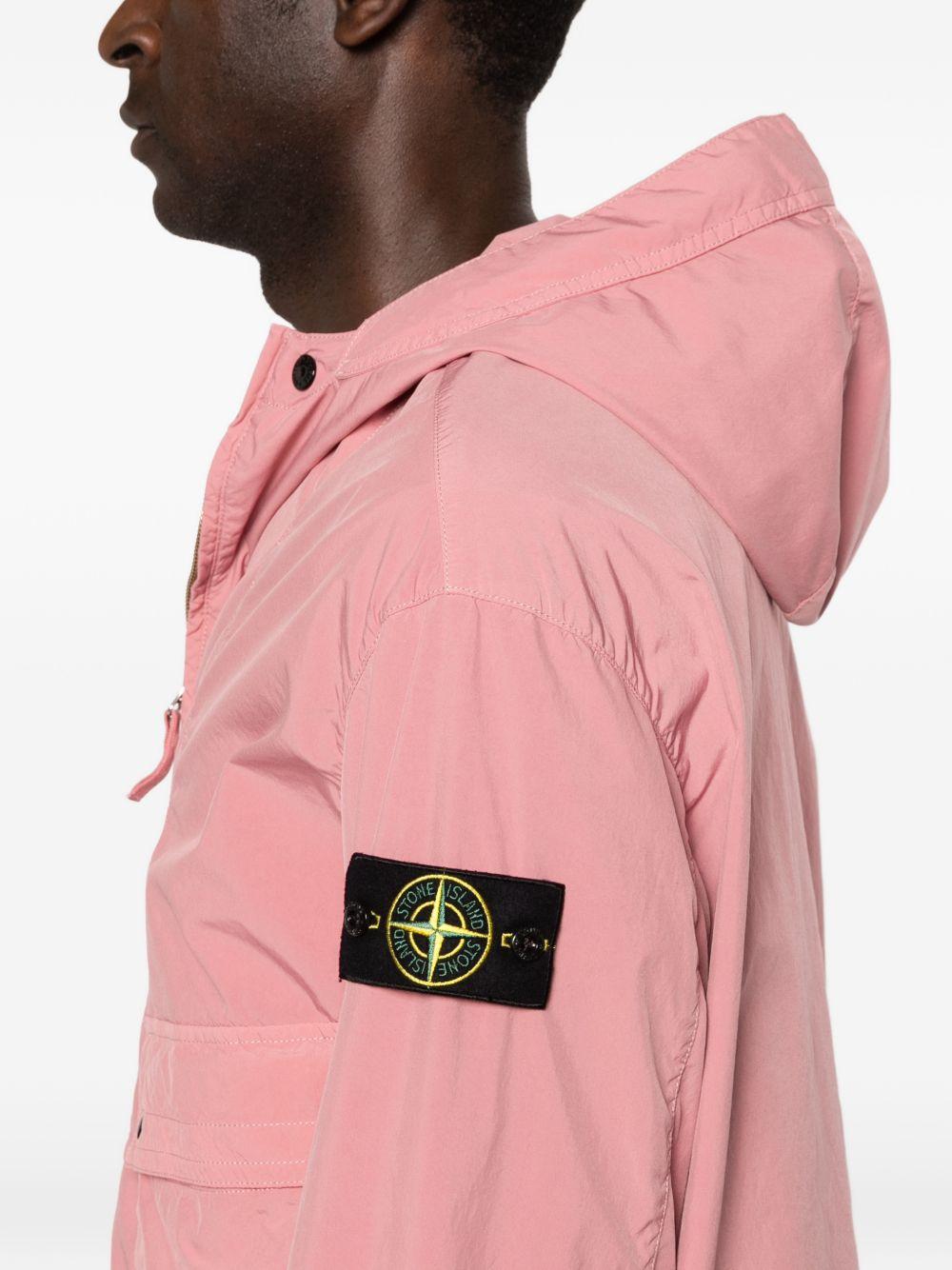 STONE ISLAND Giacca a vento con cappuccio e patch logo 