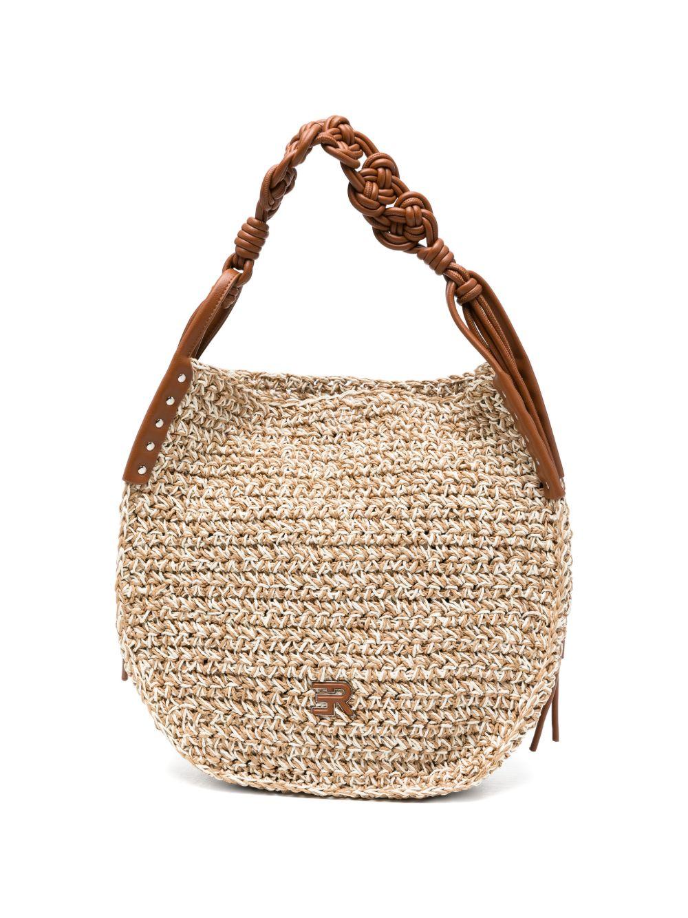 ERMANNO FIRENZE Borsa in raffia con logo 