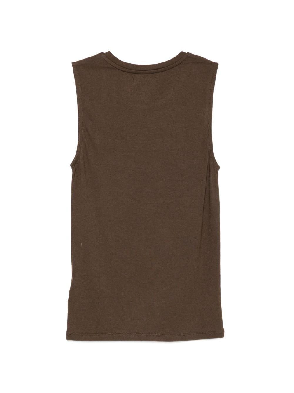 MAJESTIC FILATURES T-shirt marrone senza maniche 