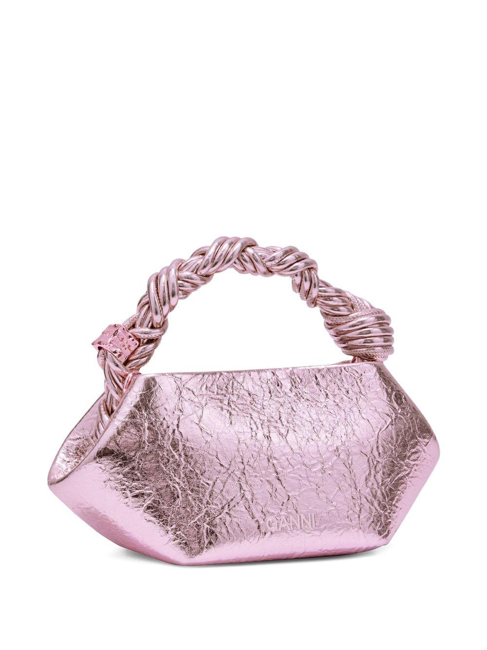 GANNI Borsa Metallic Mini Bou rosa 