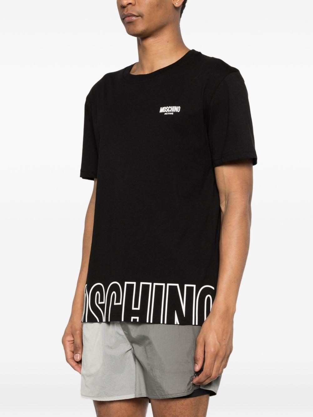 MOSCHINO UNDERWEAR T-shirt nera con logo e design grafico 