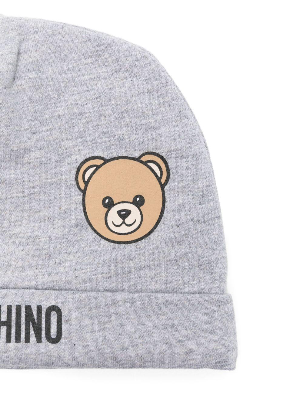 MOSCHINO Berretto in cotone con Teddy 