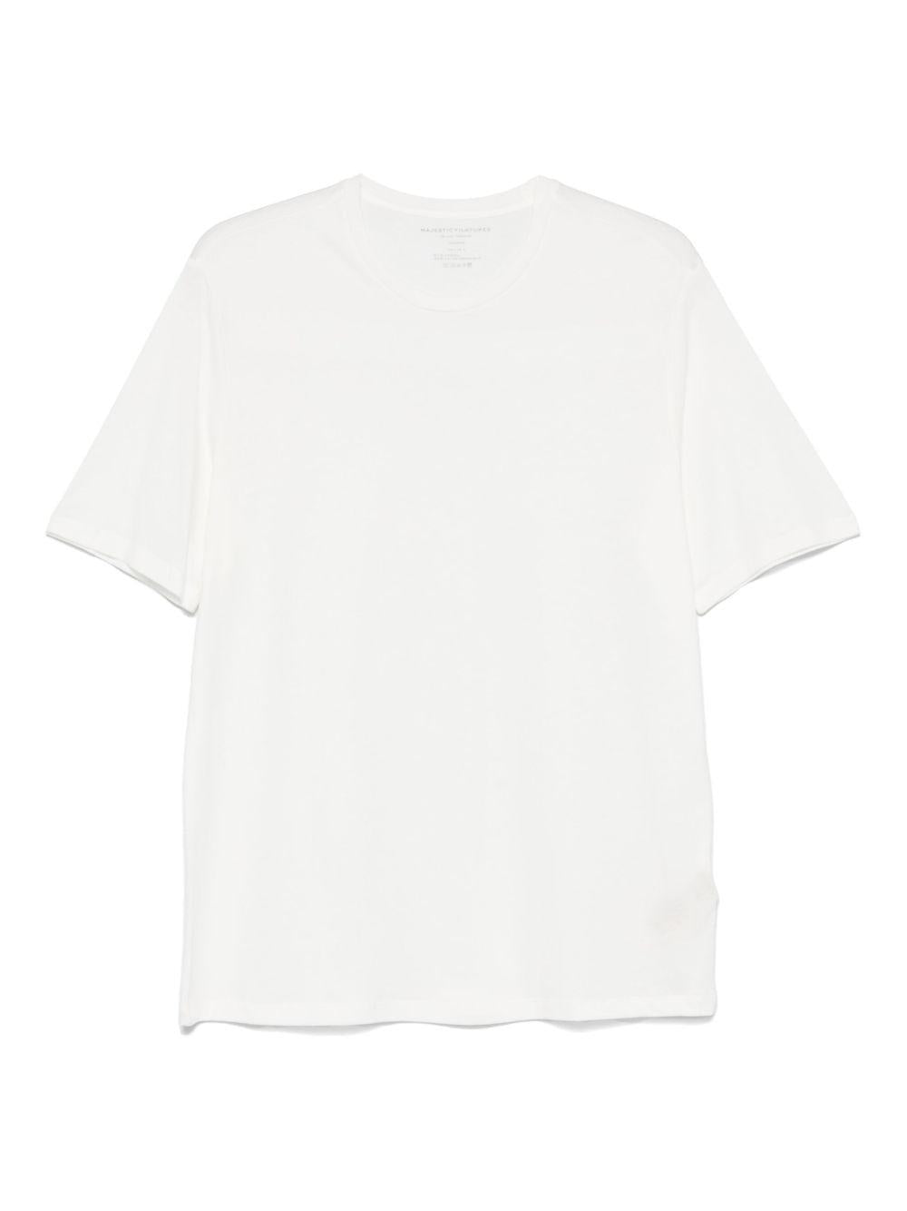 MAJESTIC FILATURES T-shirt bianca girocollo 