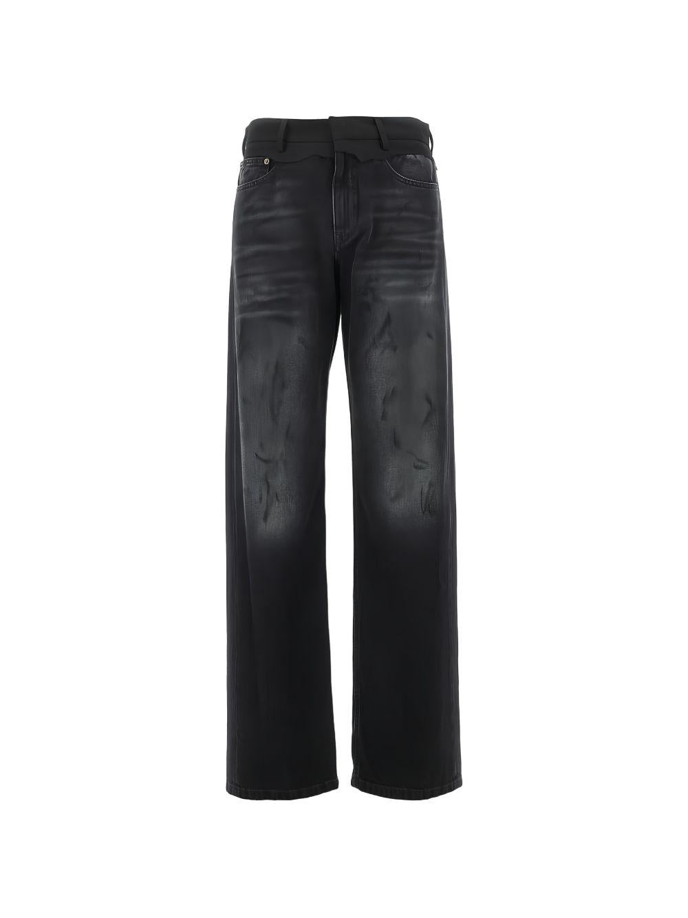 MM6 MAISON MARGIELA Jeans lunghi neri effetto wash 