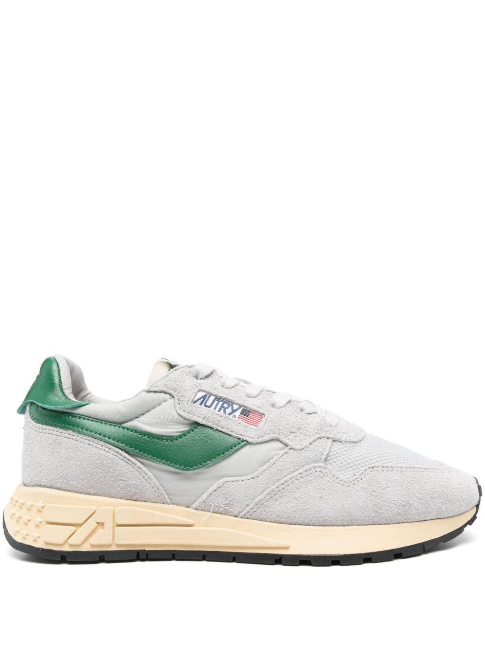 AUTRY Sneakers Reelwind grigio e verde con camoscio 