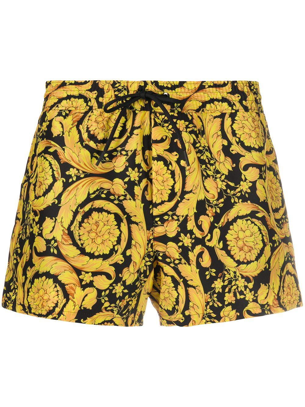 VERSACE Costume da bagno nero Barocco 