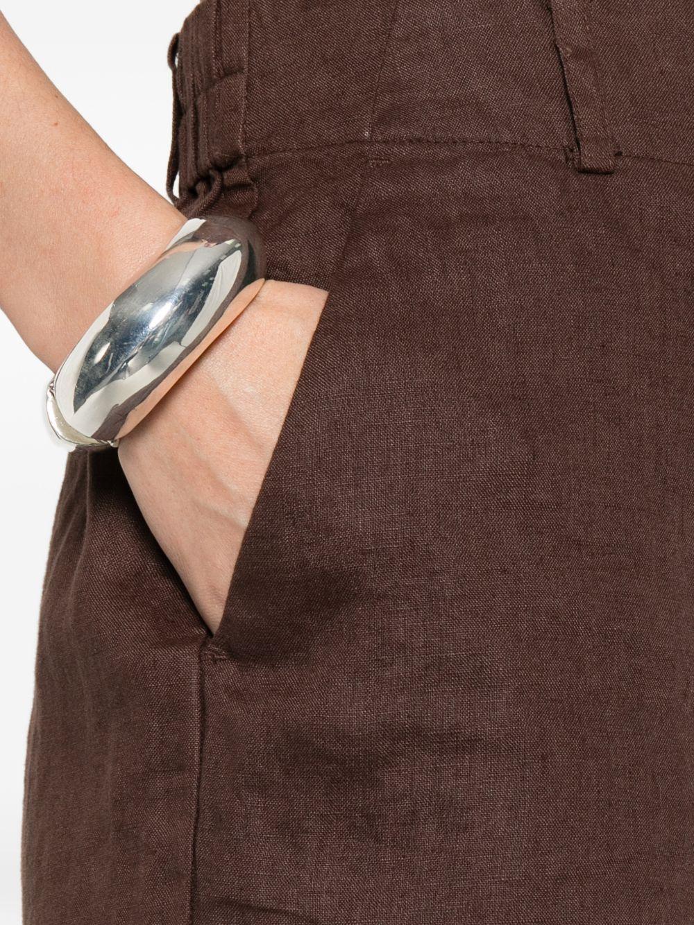 YERSE Shorts Rita in lino marrone 