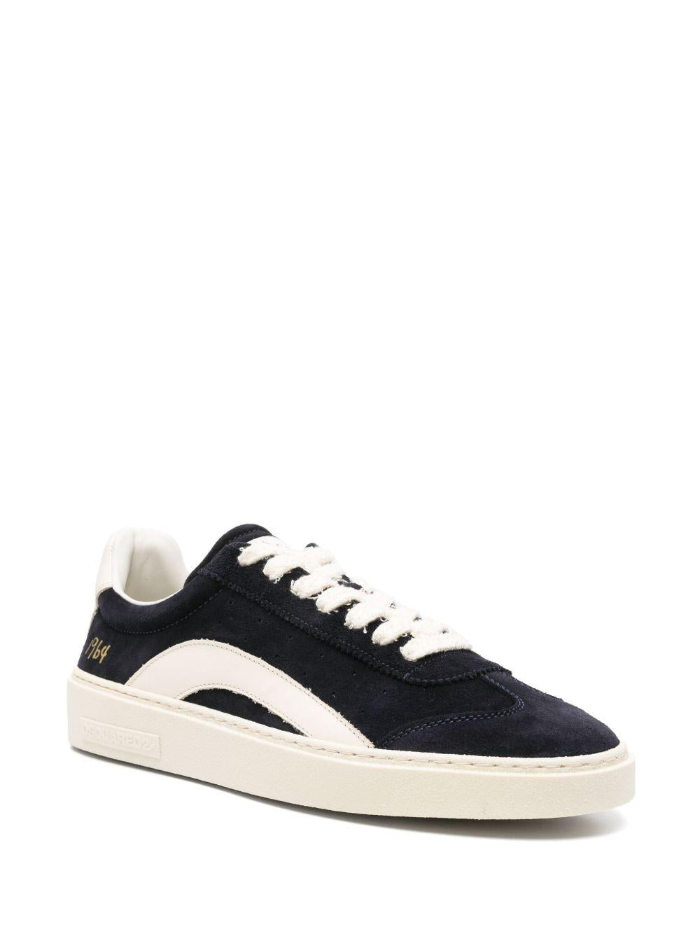 DSQUARED2 Sneakers in pelle di vitello nera e bianca 