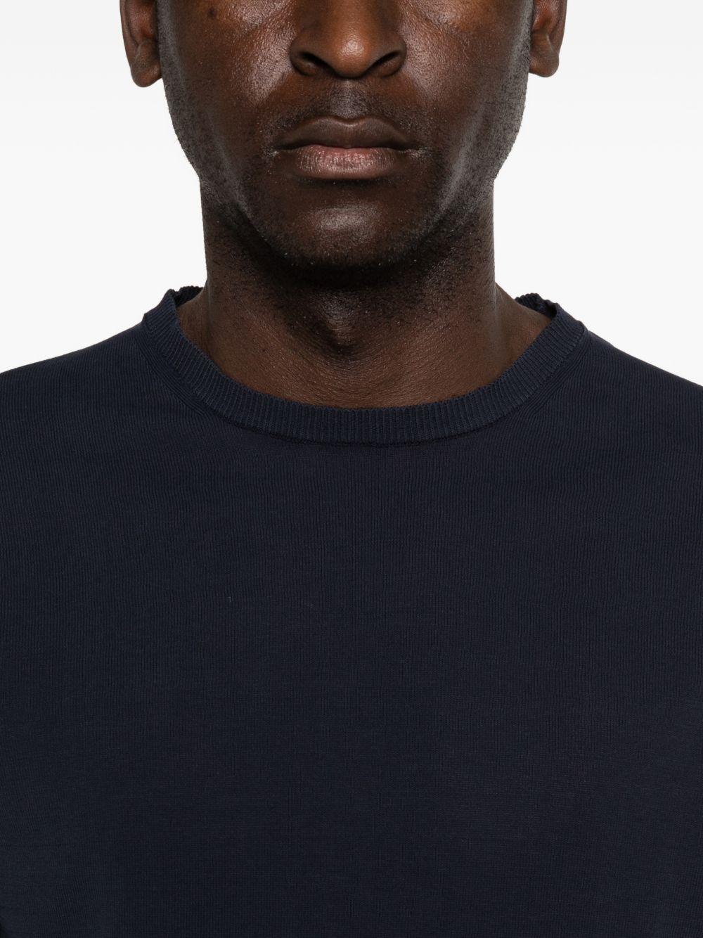 DANIELE FIESOLI T-shirt in cotone blu con girocollo e maniche corte 