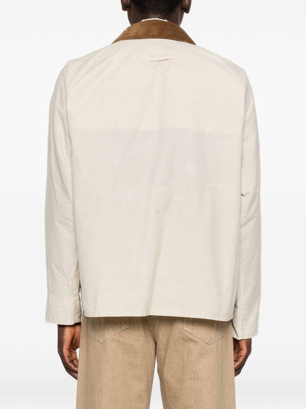 BARBOUR Giacca Icons beige con colletto in velluto a coste 