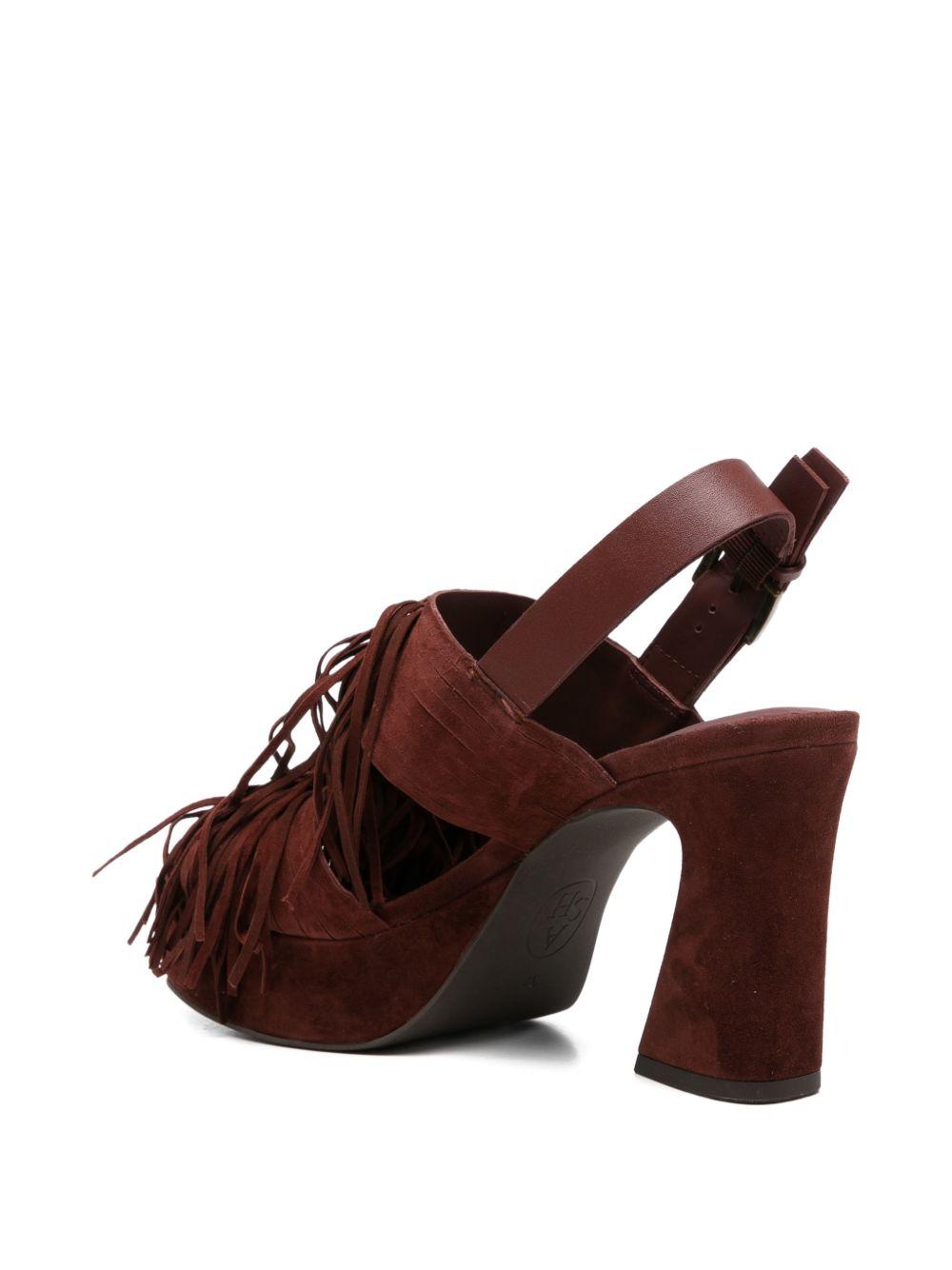 ASH Sandali Oprah con tacco e frange in suede 