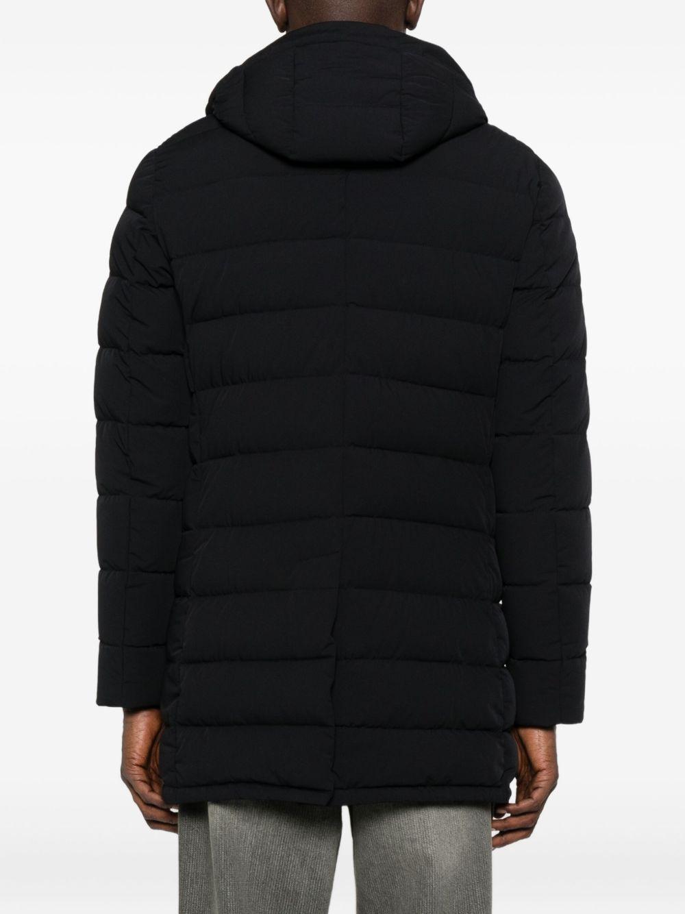 MOORER Piumino lungo con cappuccio 