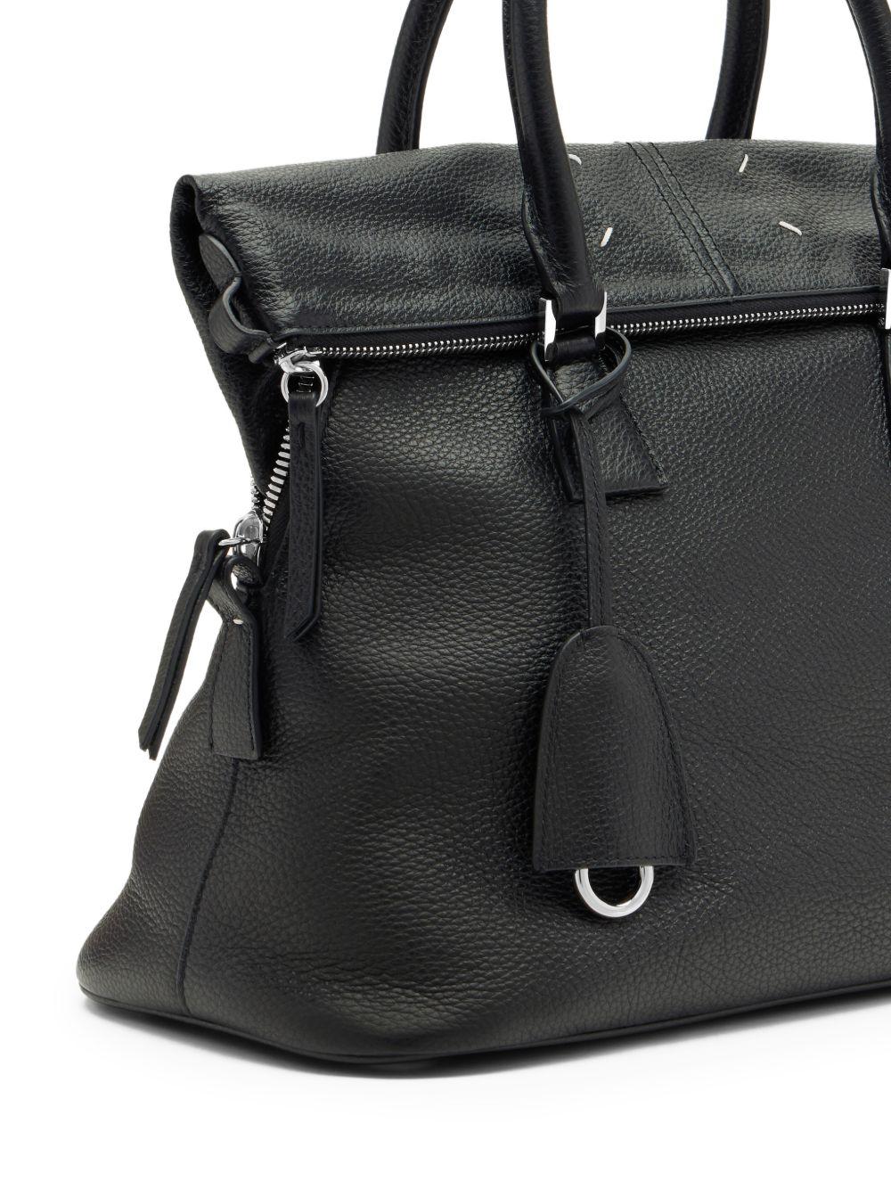 MAISON MARGIELA Borsa in pelle nera con tracolla a catena 