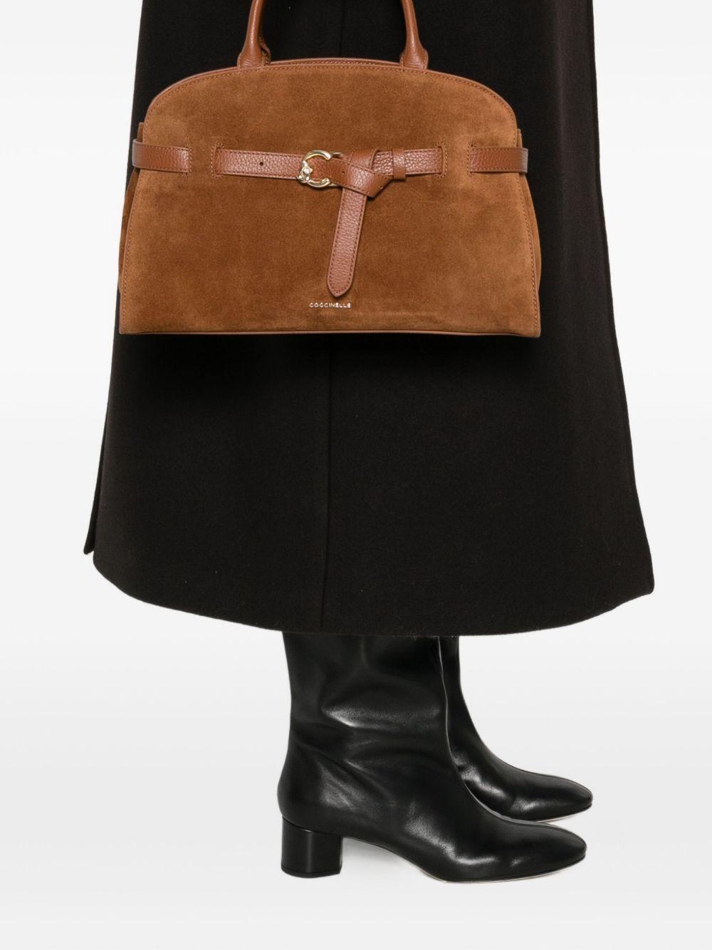 COCCINELLE Borsa 'Sabine' in suede marrone 