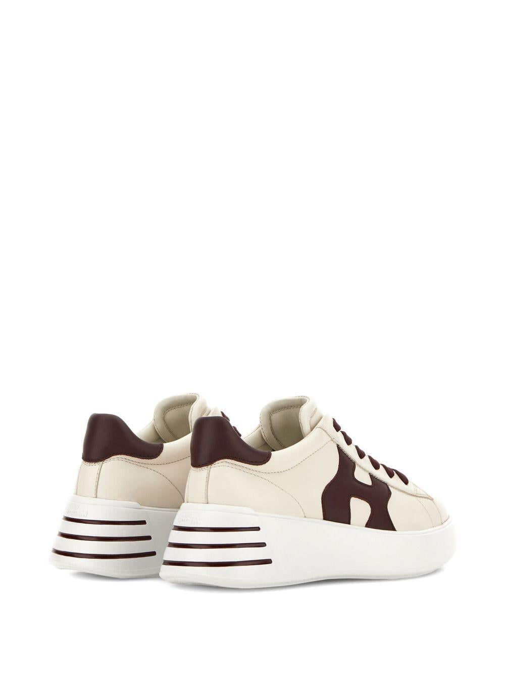 HOGAN Sneakers 'Rebel' in pelle di vitello color avorio 