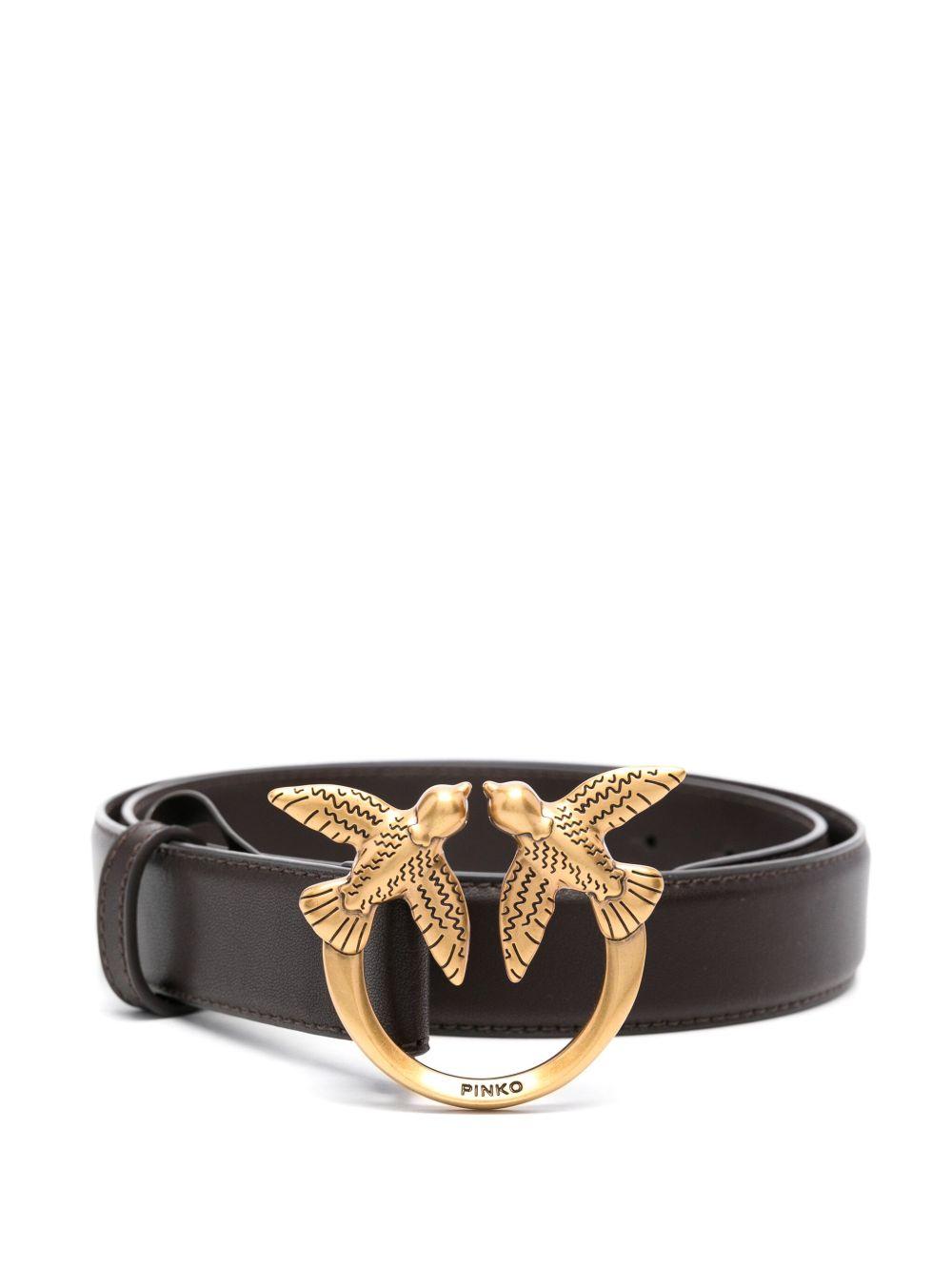 PINKO Cintura Love Berry nera e oro 