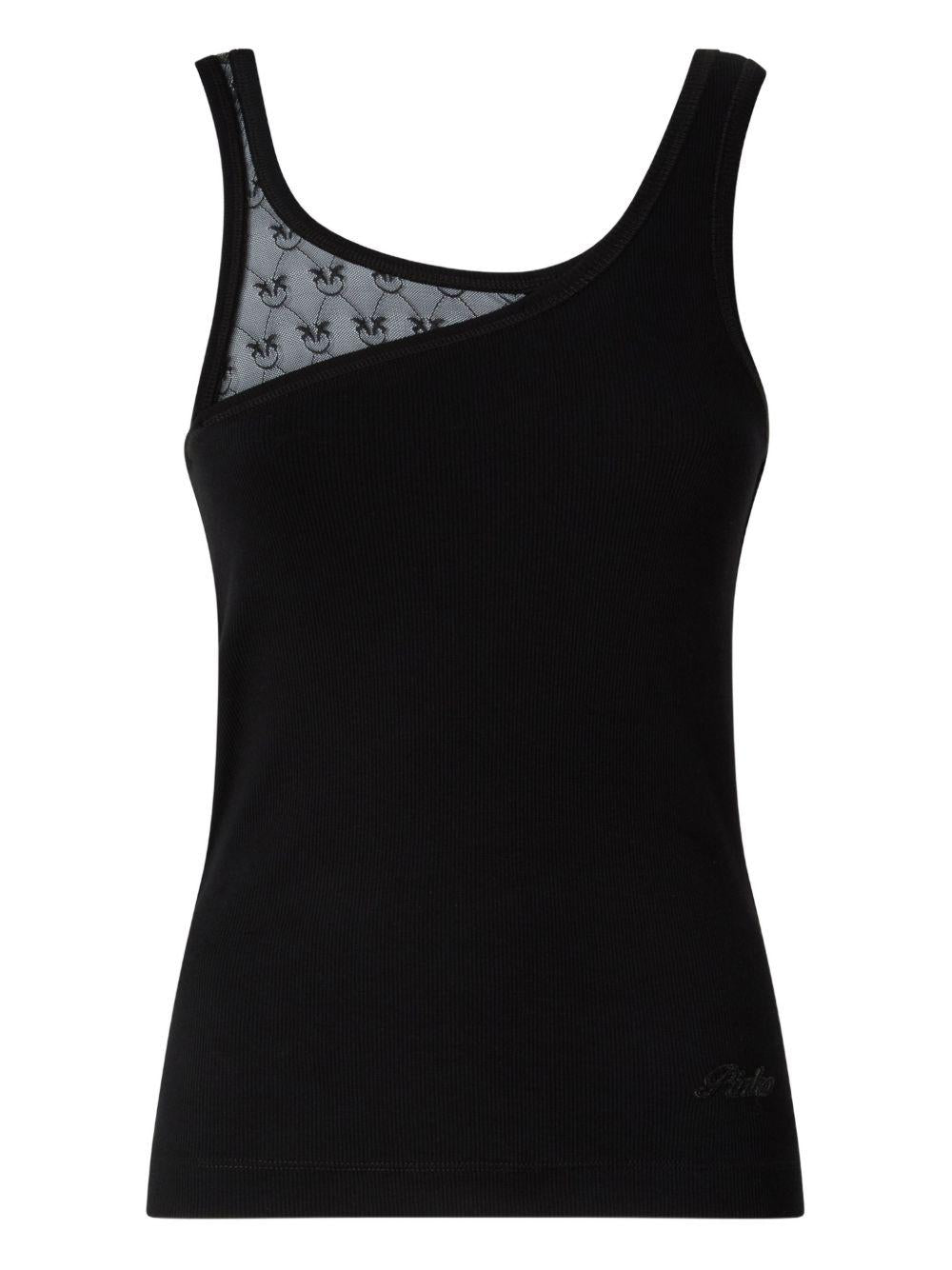 PINKO T-shirt Cupboard in cotone nero con logo 