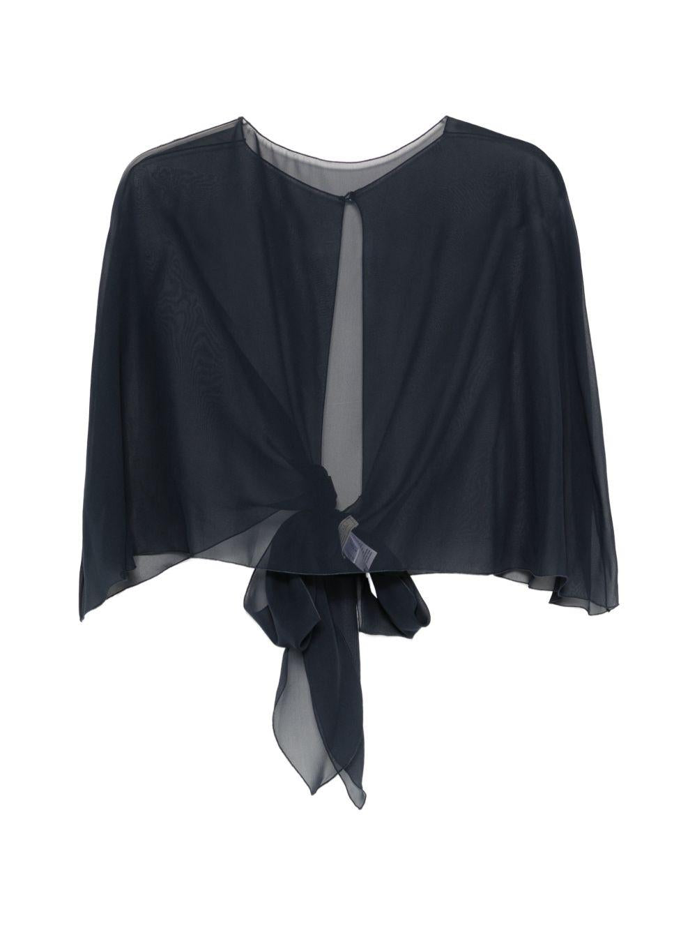 ANTONELLI Foulard Cristian coprispalle nero multivelo semitrasparente 