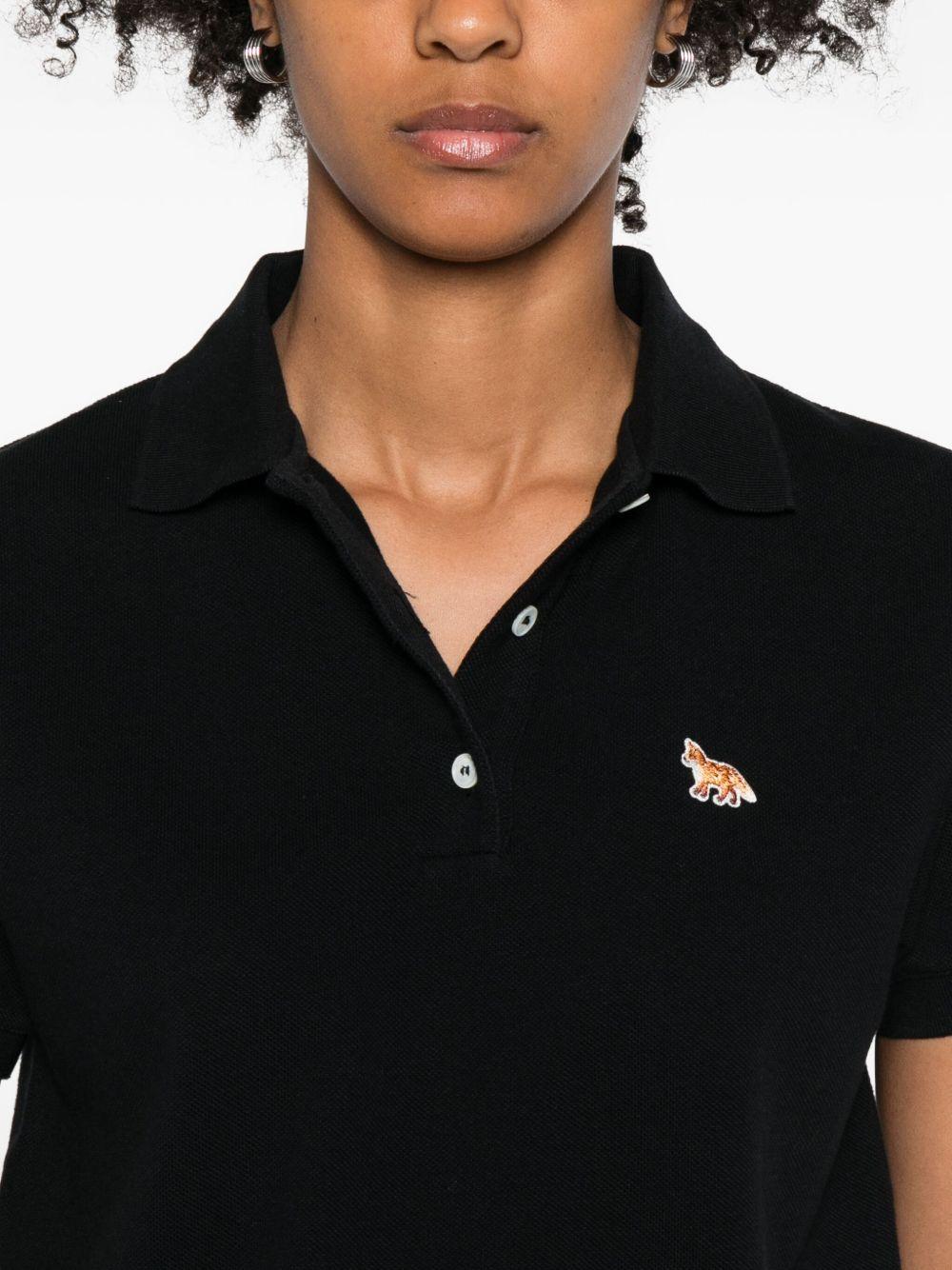 MAISON KITSUNE Polo con logo ricamato nera 