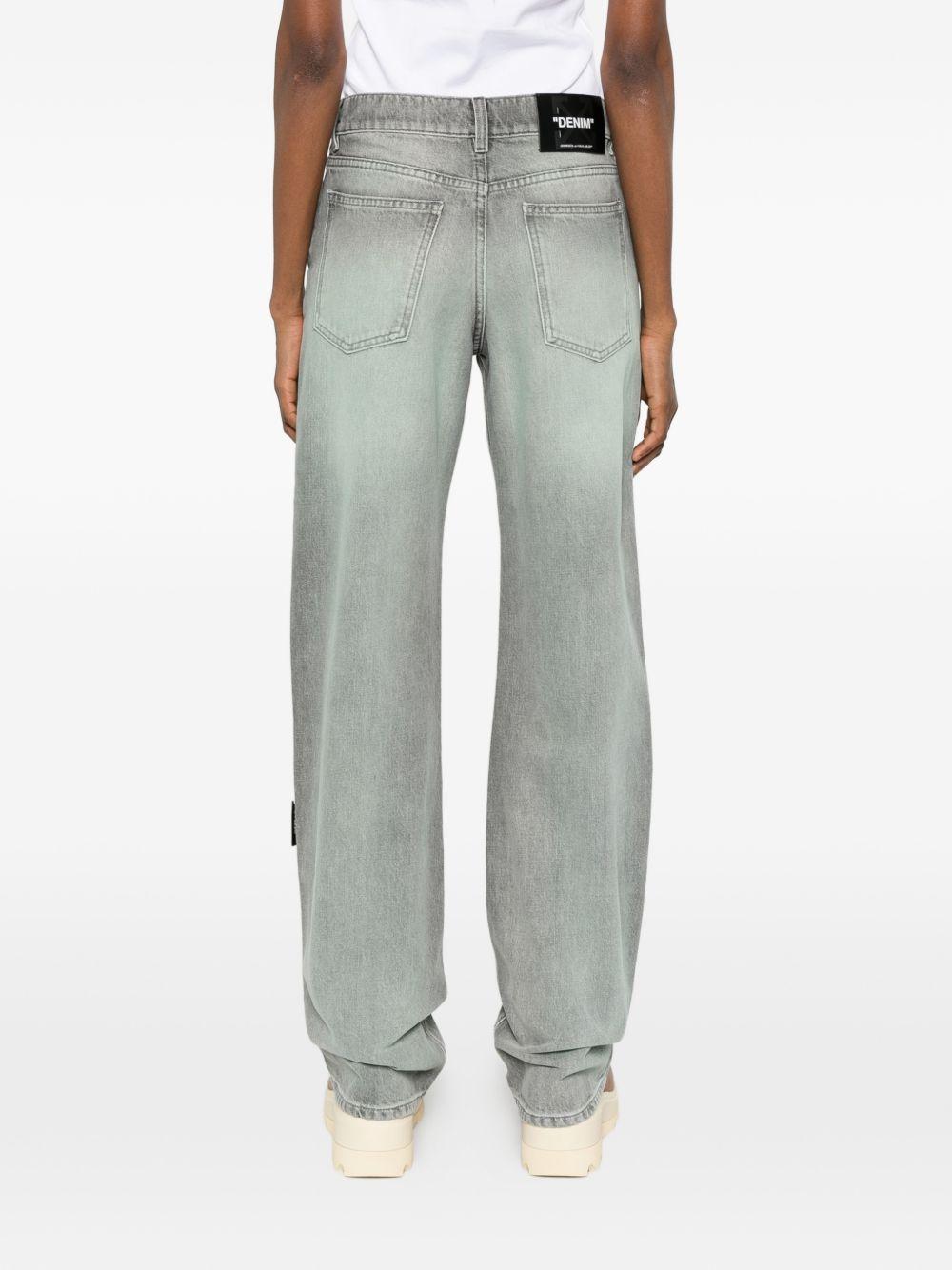 OFF WHITE Jeans in cotone grigio con effetto slavato 