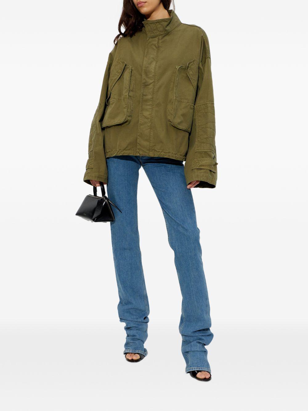 THE ATTICO Giacca in cotone verde militare 