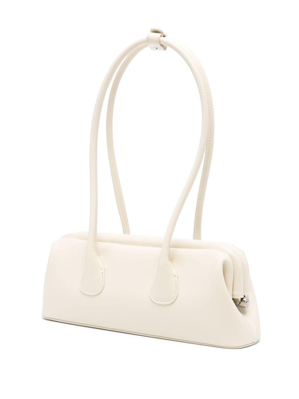 OSOI Borsa a spalla Boat Wide Mini in pelle crema 