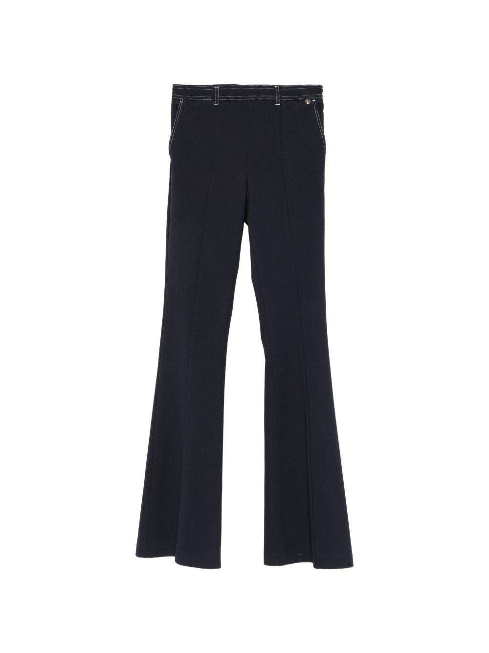 LIUJO Pantaloni con cuciture in vista bianche neri 