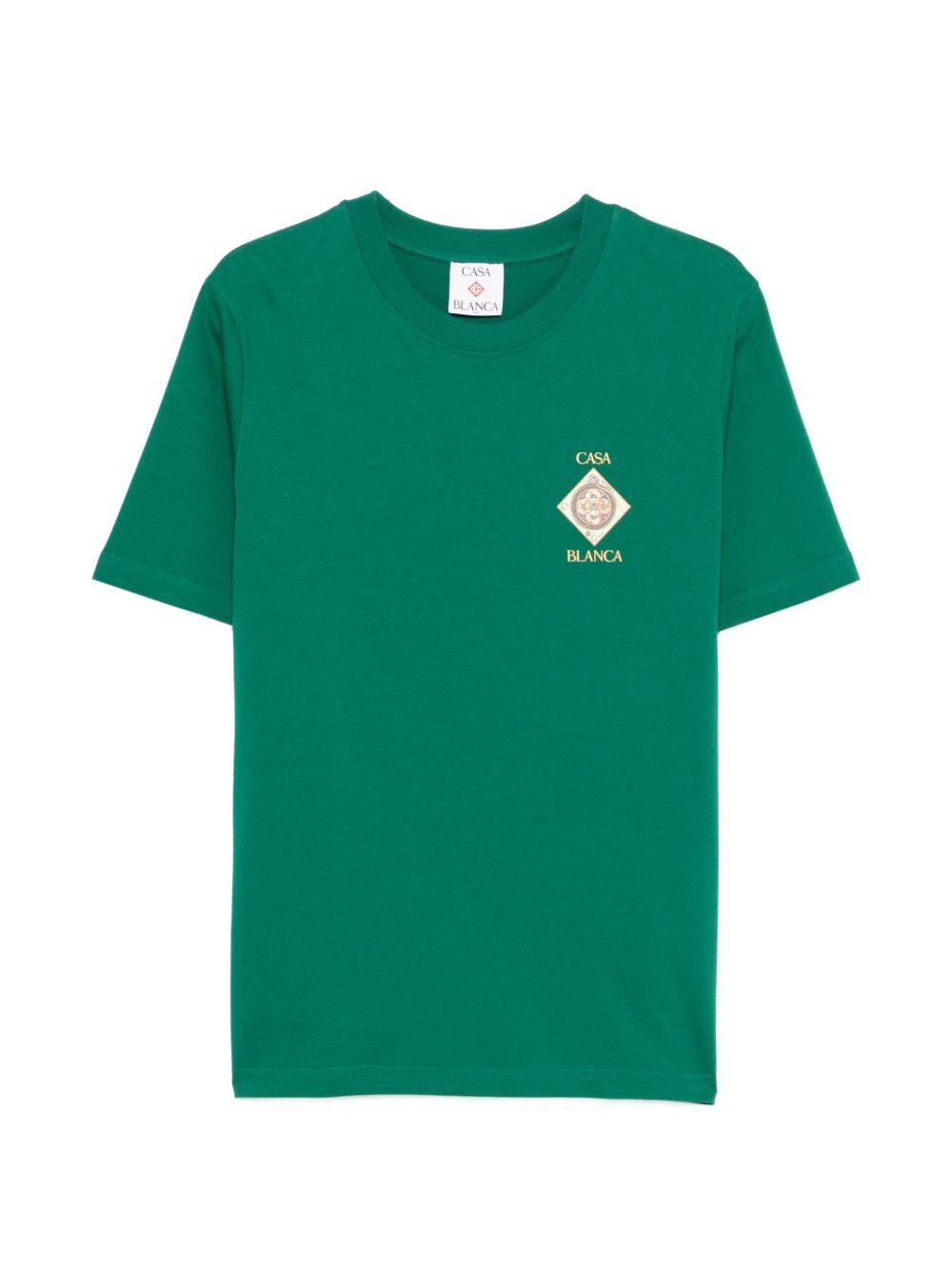 CASABLANCA T-shirt verde con stampa grafica 
