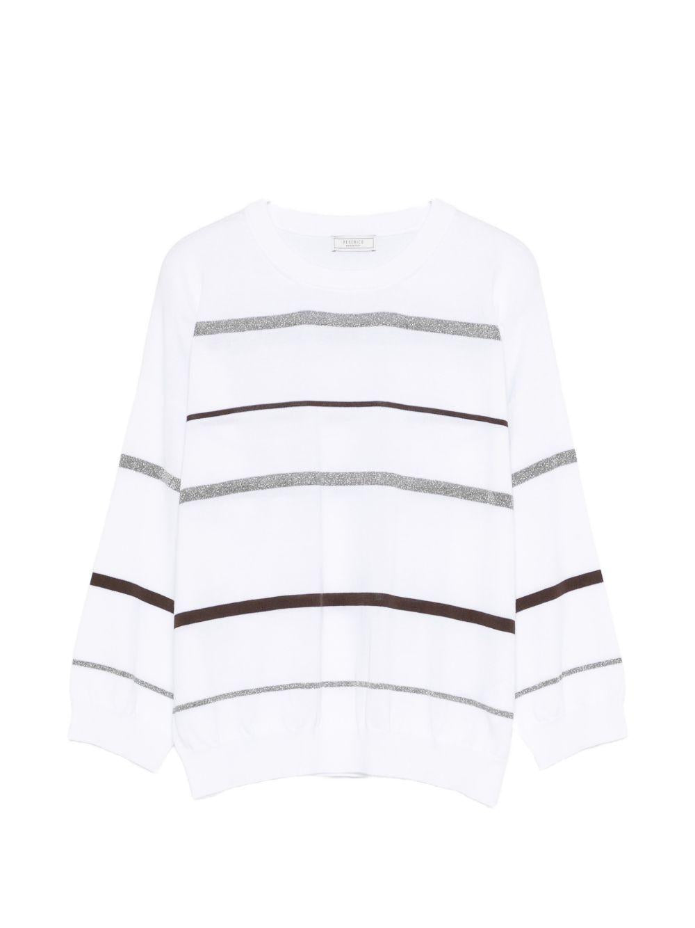 PESERICO T-shirt bianca a righe 