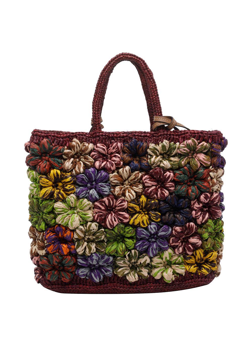 AFAR Borsa tote Flower in rafia 