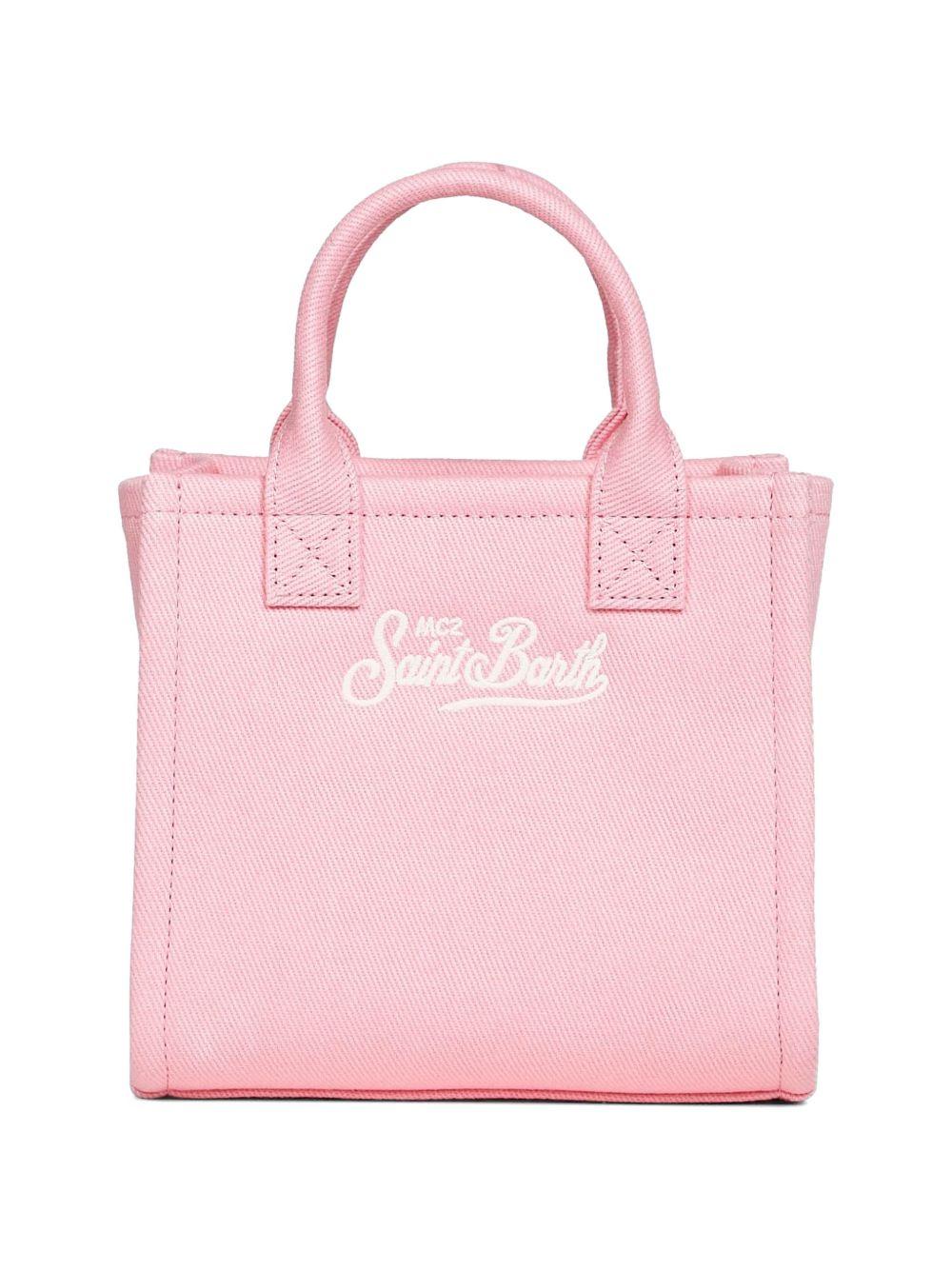 MC2 SAINT BARTH Borsa shopping Vanity Bag con logo ricamato rosa 