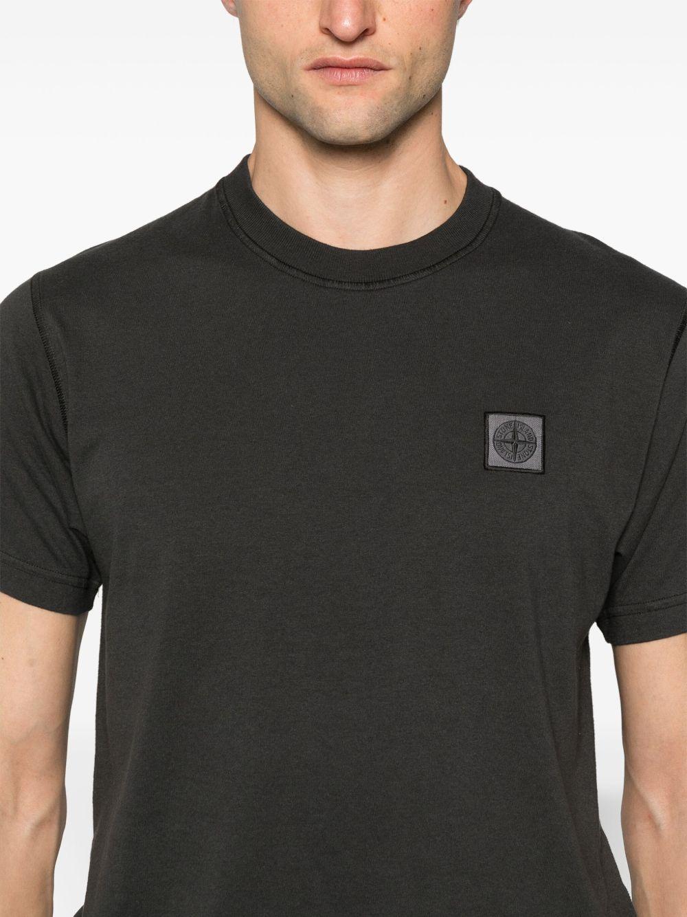 STONE ISLAND T-shirt girocollo in cotone con logo 