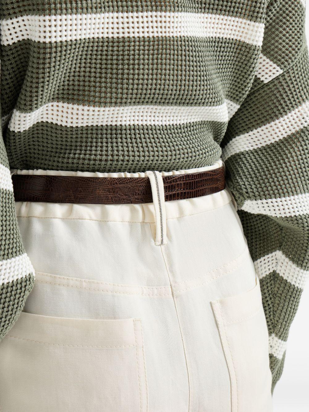 BRUNELLO CUCINELLI Pantaloni carrot in misto lino 