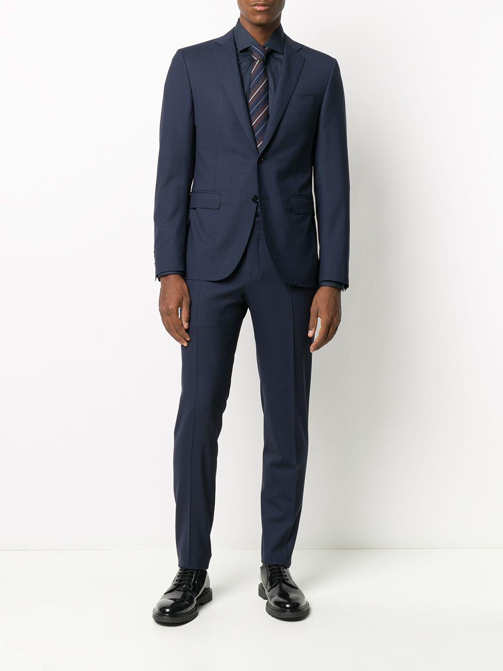XACUS Camicia slim fit in cotone blu 