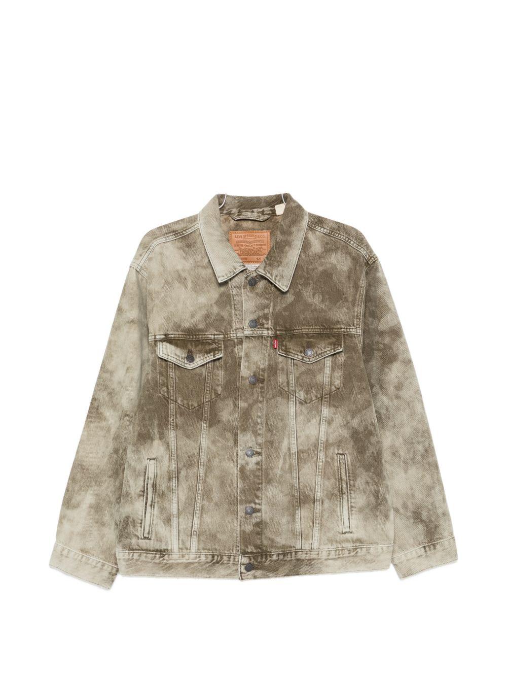LEVIS Giacca verde e beige con applicazione logo 