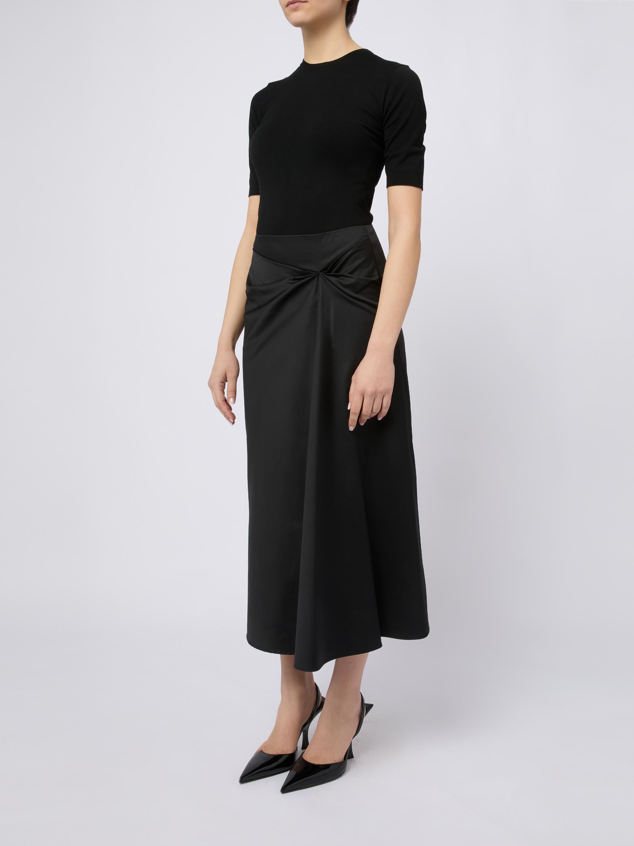 MAX MARA Gonna midi nera con drappeggio 