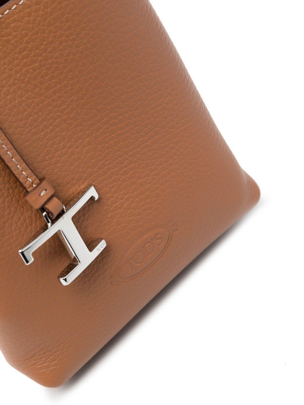 TODS Micro bag in pelle martellata marrone 