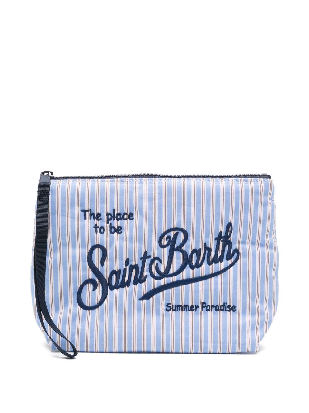 MC2 SAINT BARTH Pochette Aline Cotton azzurra a righe 