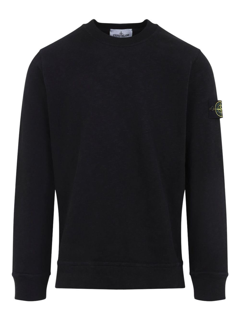 STONE ISLAND Felpa girocollo con patch logo<BR/> 