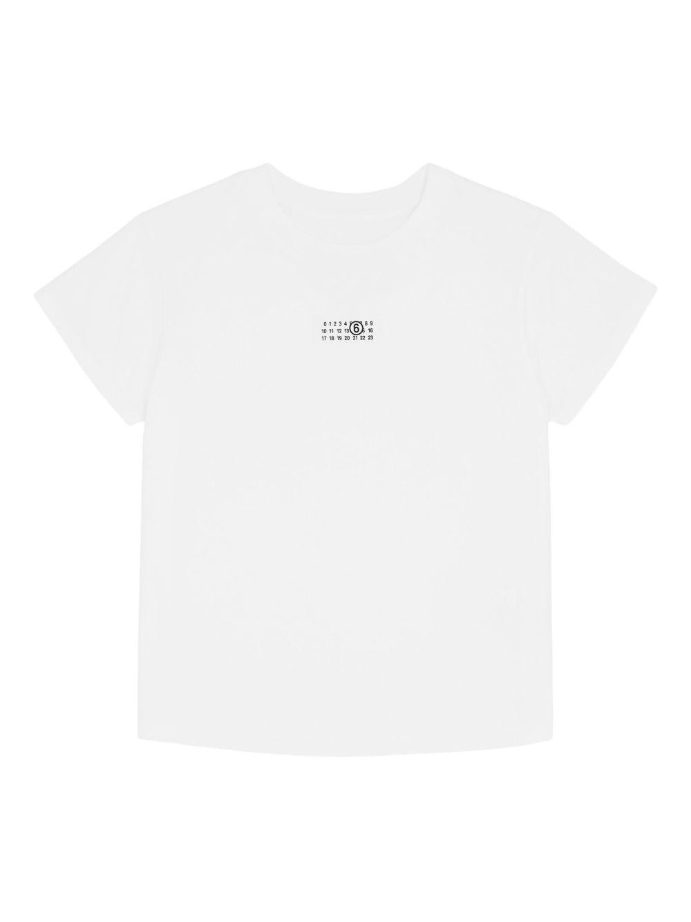 MM6 MAISON MARGIELA T-shirt in cotone bianco con logo 