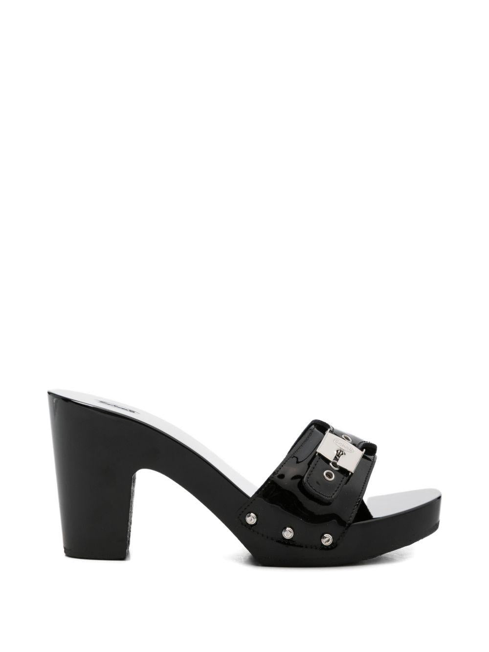 SCHOLL Zoccoli Pescura Cameron in pelle nera con fibbia 