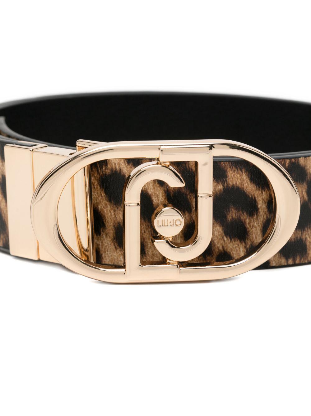 LIUJO Cintura con stampa animalier con fibbia logo 
