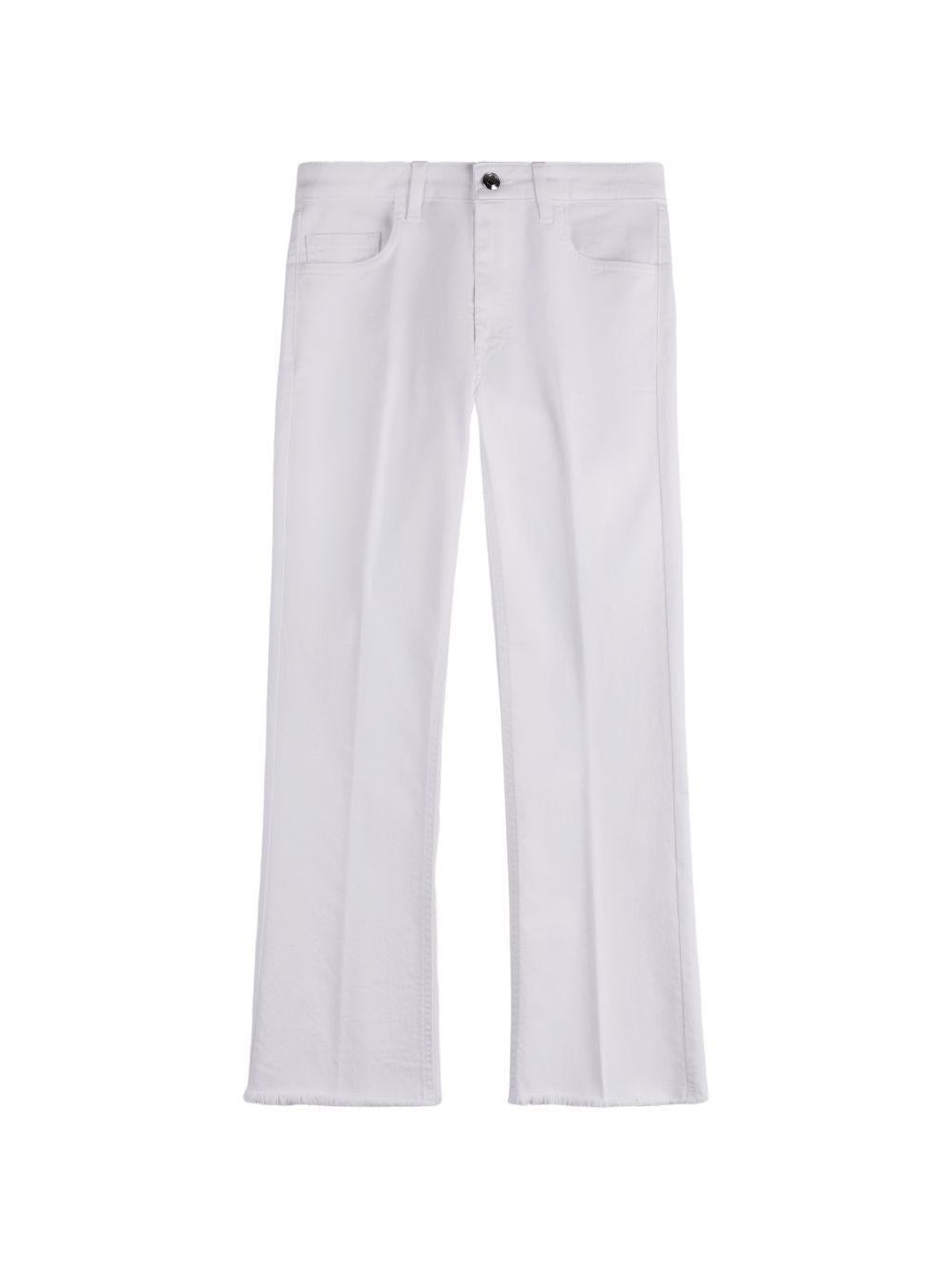 FAY Jeans bootcut in cotone bianco con cinque tasche 