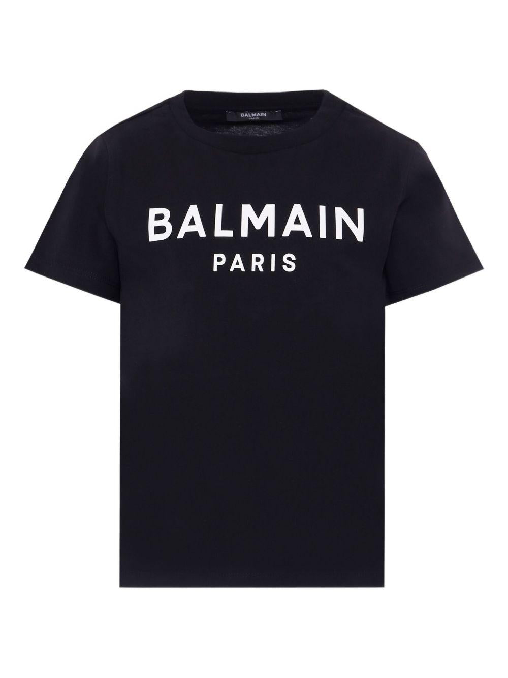 BALMAIN T-shirt da bambino in cotone nero 