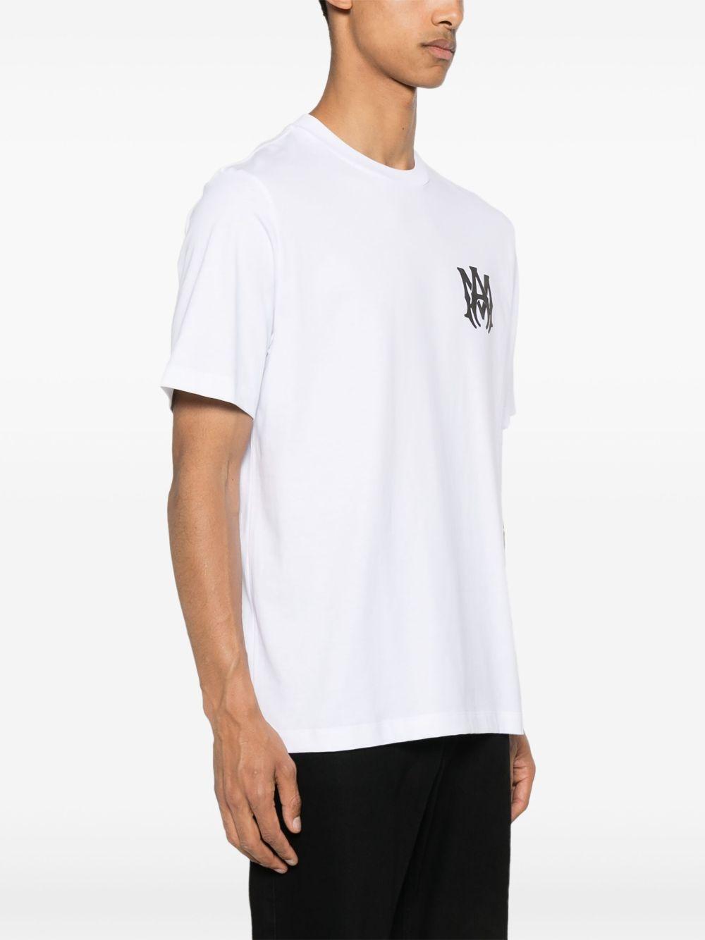AMIRI T-shirt in cotone bianco con logo nero 
